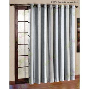 Half White Worm Stripes with Beige Khaki Colour Stripes Poly Main Curtain-Designs