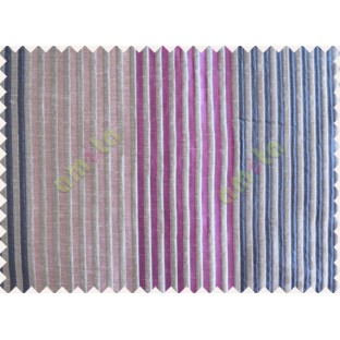 Purple Blue Bright Purple Pipe Stripes Main Poly Curtain-Designs