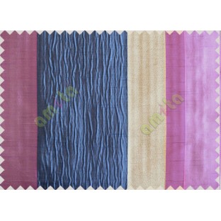 Navy Blue Worm Stripes with Purple Beige Dark Purple Colour Stripes Poly Main Curtain-Designs