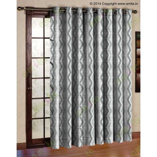 Black and White Quilt Diamond Finish Polycotton Main Curtain-Designs
