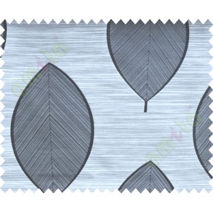 Black and White Banyan Leaf Polycotton Main Curtain-Designs
