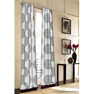 Black and White Banyan Leaf Polycotton Main Curtain-Designs