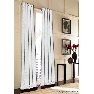 White Beige Vertical Spiral Stripes Polycotton Main Curtain-Designs