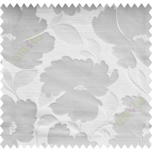 Beige Silver Natural Flower Polycotton Main Curtain-Designs