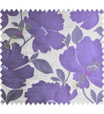 Purple Brown Beige Natural Flower Polycotton Main Curtain-Designs