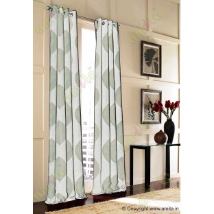Blue Brown Grey Banyan Leaf Polycotton Main Curtain-Designs