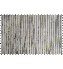 Beige Brown Vertical Natural Wooden Stripes Polycotton Main Curtain-Designs