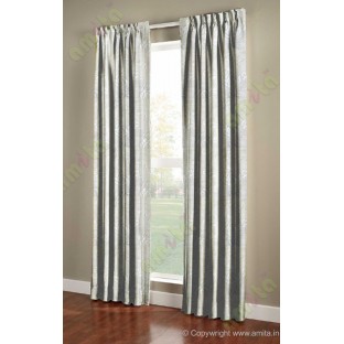Pure White Floral Leaf Buds Polycotton Main Curtain-Designs