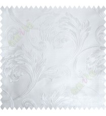 Pure White Traditional Floral Design Polycotton Main Curtain-Designs