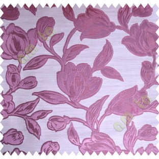 Pink Beige Floral Leaf Buds Polycotton Main Curtain-Designs