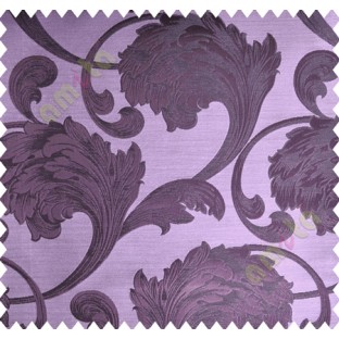 Dark Purple Traditional Floral Design Polycotton Main Curtain-Designs