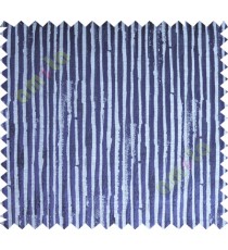 White Ink Blue Vertical Natural Wooden Stripes Polycotton Main Curtain-Designs