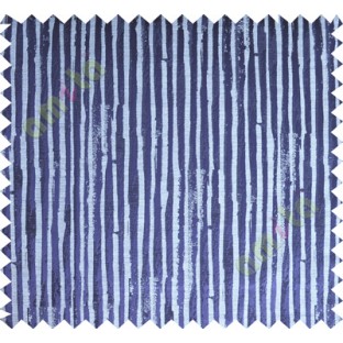 White Ink Blue Vertical Natural Wooden Stripes Polycotton Main Curtain-Designs