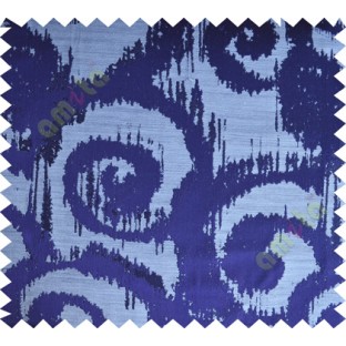 White Ink Blue Motif Polycotton Main Curtain-Designs