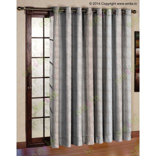 Brown White Vertical Zigzag Stripes Main Curtain-Designs