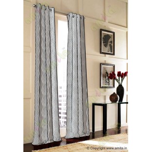 Dark Grey Light Grey Vertical Zigzag Stripes Main Curtain-Designs