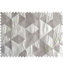 Grey Silver Majestic Pyramid Design Poly Main Curtain-Designs