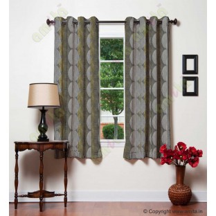 Yellow Green Black Silver Geometric Design Poly Main Curtain-Designs