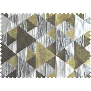 Yellow Green Black Grey Majestic Pyramid Design Poly Main Curtain-Designs