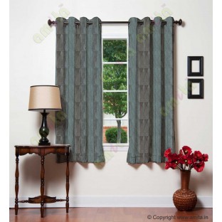 Blue Black Grey Wide Vertical Stripes Poly Main Curtain-Designs