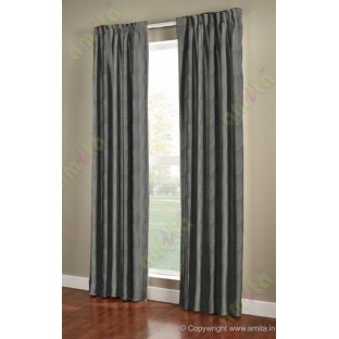 Black Silver Dark Grey Wide Vertical Stripes Poly Main Curtain-Designs
