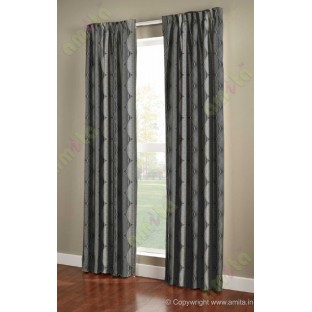 Black Grey Geometric Design Poly Main Curtain-Designs