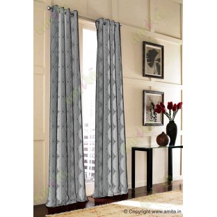 Black Grey Geometric Design Poly Main Curtain-Designs