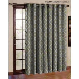 Green grey brown colour contemporary circle fench design poly main curtain designs