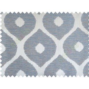 Aqua blue brown grey colour contemporary circle fench design poly main curtain designs