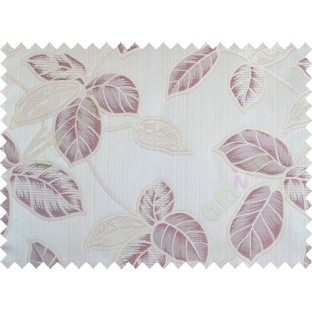 Purple brown beige colour natural floral leaf design poly main curtain designs