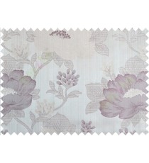 Purple brown beige colour beautiful natural big flower design poly main curtain designs
