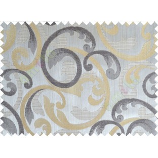 Yellow grey black cololur beautiful traditional design poly main curtain designs