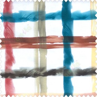 Yellow Brown Green White Color Abstract Checks Design Bold