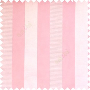Baby pink white cream color bold vertical stripes with thin lines background polyester texture base fabric horizontal embossed lines main curtain