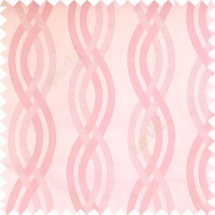 Baby pink white cream color vertical weaving ropes horizontal short texture lines polyester main curtain