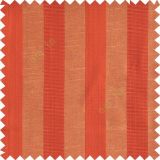 Red ornage beige color bold vertical stripes with thin lines background polyester texture base fabric horizontal embossed lines main curtain