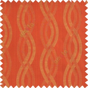 Red orange beige color vertical weaving ropes horizontal short texture lines polyester main curtain