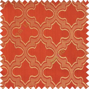Red orange beige color traditional moroccan pattern texture borders on design polyester background main curtain
