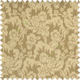Light copper brown grey color beautiful flower leaves hanging floral designs flower buds elegant look vertical lines polyester background main curtain