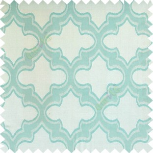 Cyan blue color traditional moroccan pattern texture borders on design polyester background main curtain
