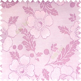 Baby pink purple cream color beautiful traditional floral design big flower texture leaves horizontal digital lines main curtain