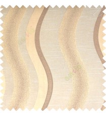 Beige cream light brown color vertical flowing bold stripes texture base fabric horizontal short mark polyester background main curtain