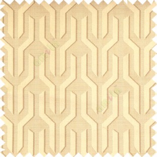 Light brown grey color geometric designs funnel shape vertical continuous pattern with thin lines polyester base fabric main curtain