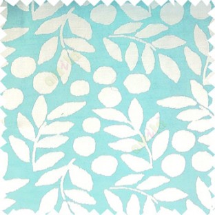 Blue white color beautiful floral twigs circles texture leaves pattern vertical stripes horizontal lines main curtain