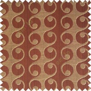 Dark chocolate brown beige color geometric semi continues hanging designs traditional pattern vertical texture lines polyester base fabric main curtain