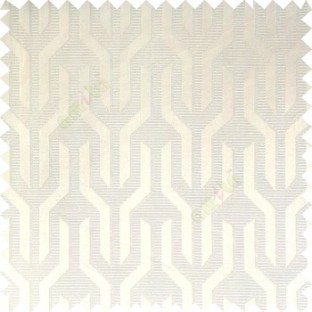 White color geometric designs funnel shape vertical continuous pattern with thin lines polyester base fabric main curtain