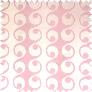 Baby pink cream color geometric semi continues hanging designs traditional pattern vertical texture lines polyester base fabric main curtain