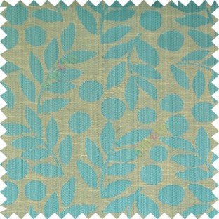 Blue grey beige color beautiful floral twigs circles texture leaves pattern vertical stripes horizontal lines main curtain