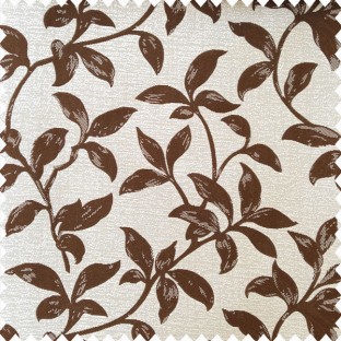 Chocolate Brown And Cream Color Natural Floral Leaf Design With