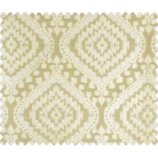 Geometric Ikat Design Large Rounded Squares On Tribal Print Gold